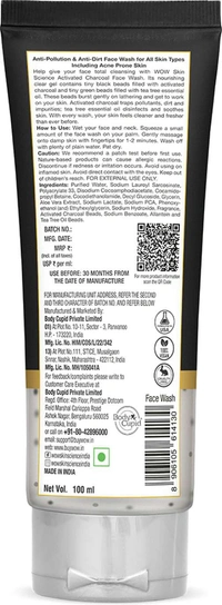 Wow Activated Charcoal Face Wash 100 ml
