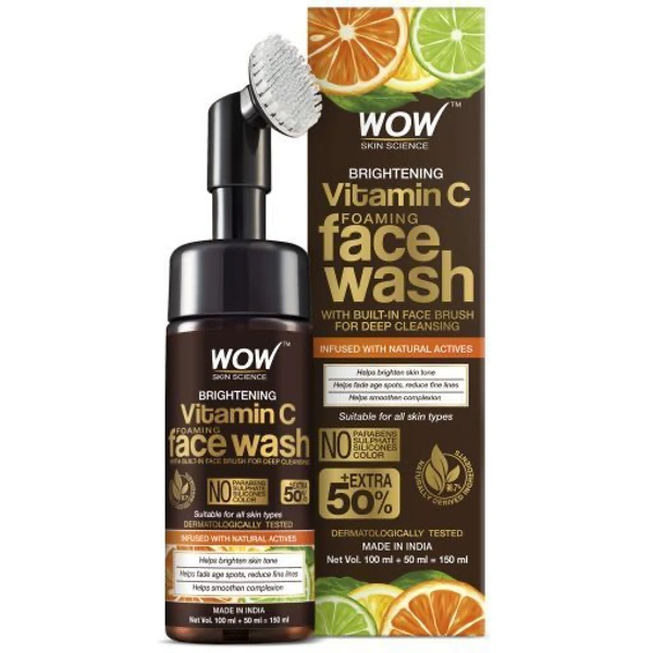 Wow Vitamin C Face Wash With Brush 150 ml