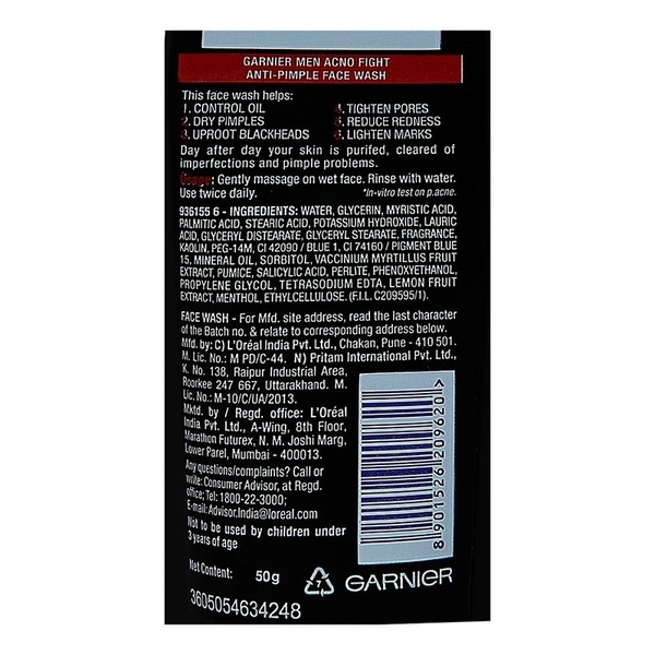 Garnier Acno Fight Men's Face Wash 50 g