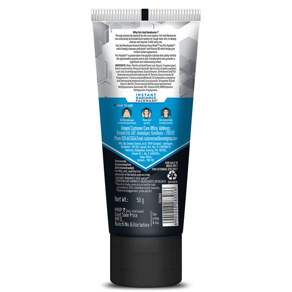 Fair And Handsome Instant Radiance Face Wash For Men 50 g
