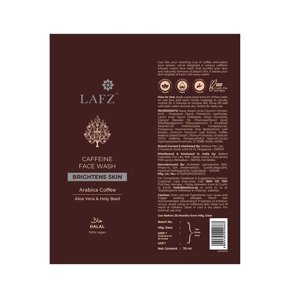 Lafz Caffeine Tube Face Wash