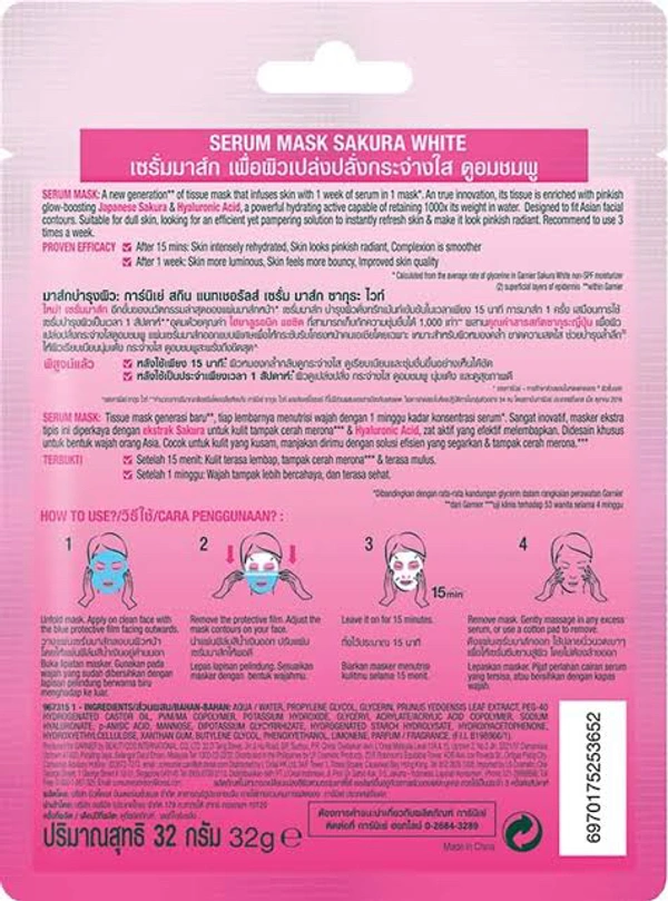 Garnier Sakura White Mask Pinkish Glow Mask 32 g