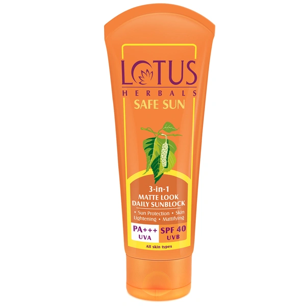 Lotus Sun Block 3 In 1 Matte Look Sunscreem SPF 40, 100 g
