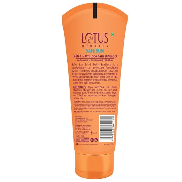 Lotus Sun Block 3 In 1 Matte Look Sunscreem SPF 40, 100 g