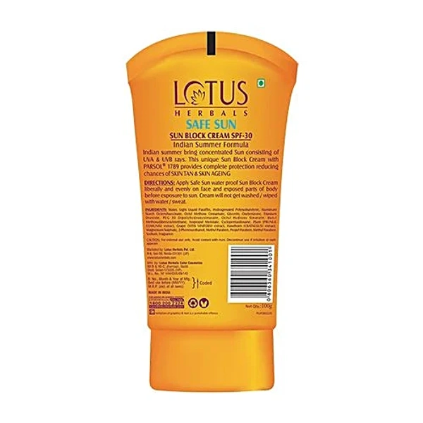 Lotus Safe Sun Block Cream SPF 30, 100 g