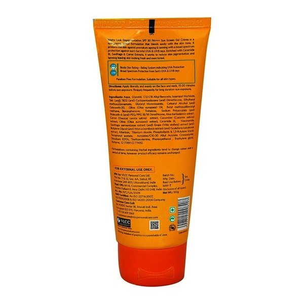 VLCC Matte Look Depigmentation Sunscreen Gel Creme SPF 30, 100 g