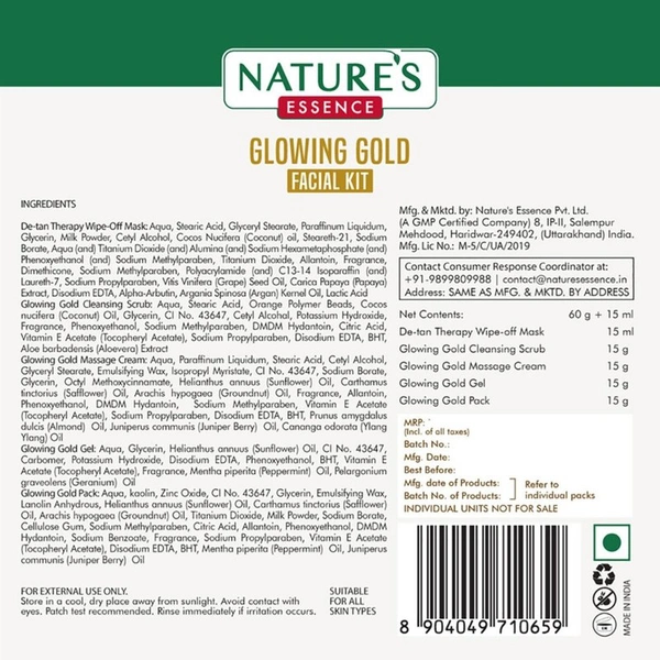 Nature's Essence glowing gold Facial Kit 60 g + 15 ml