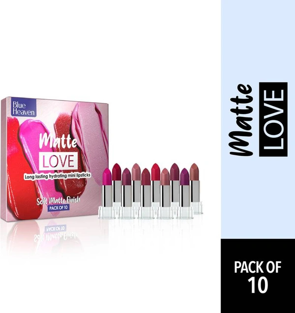 Blue Heaven Matt Love Mini Lipstick Pack Of 1.3g X10u