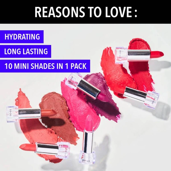Blue Heaven Matt Love Mini Lipstick Pack Of 1.3g X10u