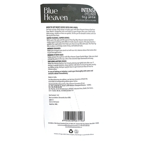 Blue Heaven Intense Eye liner Extreme Black 1 ml