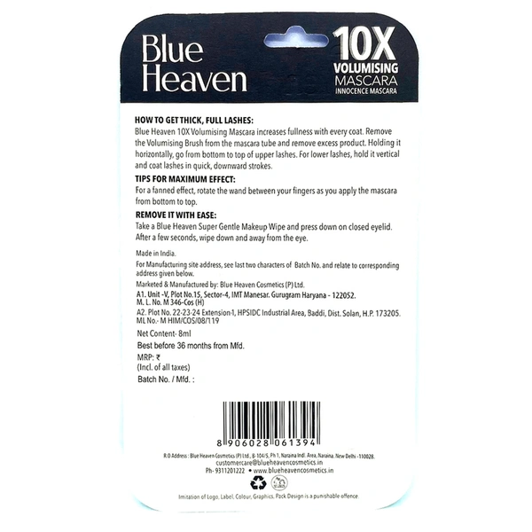 Blue Heaven 10X Volumising Black Mascara 8 ml