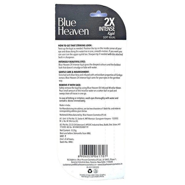 Blue Heaven 2X Intense Kajal Pencil 0.35 g