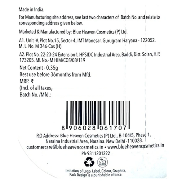 Blue Heaven 2X Intense Kajal Pencil 0.35 g