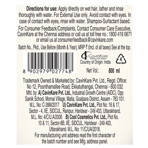 Nyle Lemon & Curd Anti-Hairfall Anti Dandruff Shampoo 800 ml