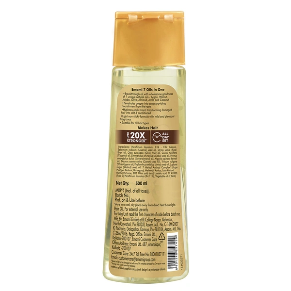 Emami 7 Oils In One Non-Sticky Hair Oil 500 ml