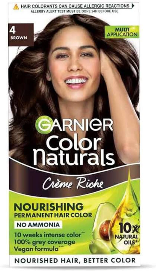 Garnier Color Naturals Hair Colour Brown Shade No 4, 70 ml + 60 g
