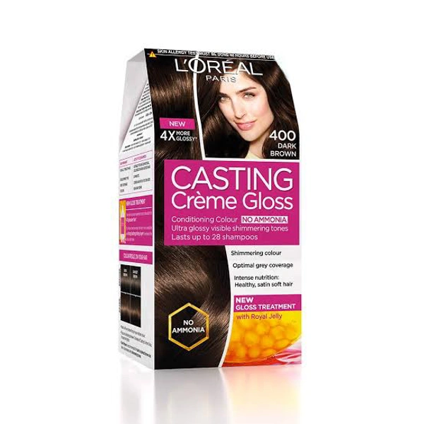 L'oreal Paris Casting Creme Gloss Hair Colour Dark Brown, 21 g + 24 ml