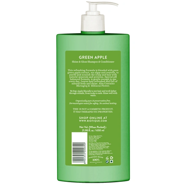 Biotique green Apple Shampoo With Conditioner 650 ml