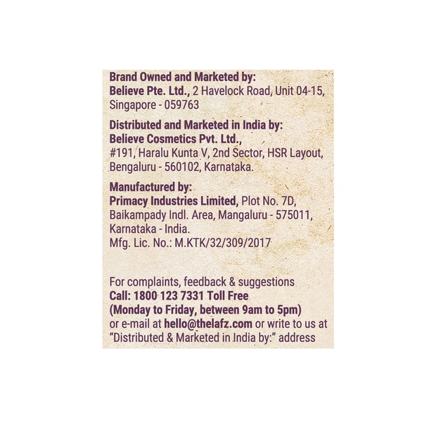 Lafz Onion And Black Seed Hair Oil 1 N