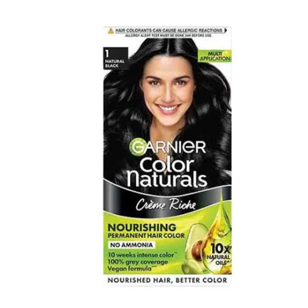 Garnier Color Naturals Hair Colour Natural Black Shade No 1, 70 ml + 60 g
