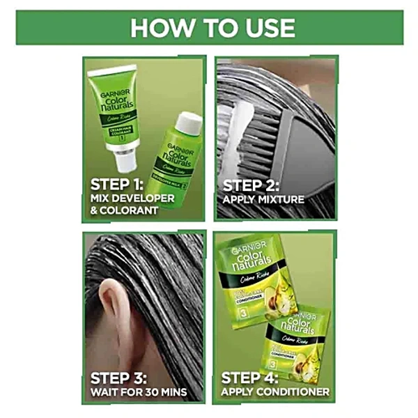Garnier Color Naturals Hair Colour Natural Black Shade No 1, 70 ml + 60 g