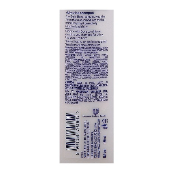 Dove Daily Shine Hair Shampoo 180 ml