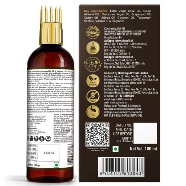 Wow Moroccan Argan Hair Oil & Comb 100 ml