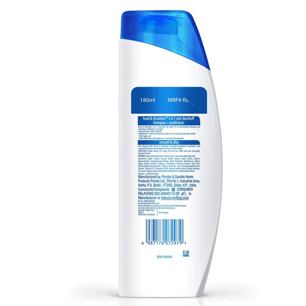 Head And Shoulders Smooth And Silky Hair 2 In 1 Shampoo + Conditioner 180 ml