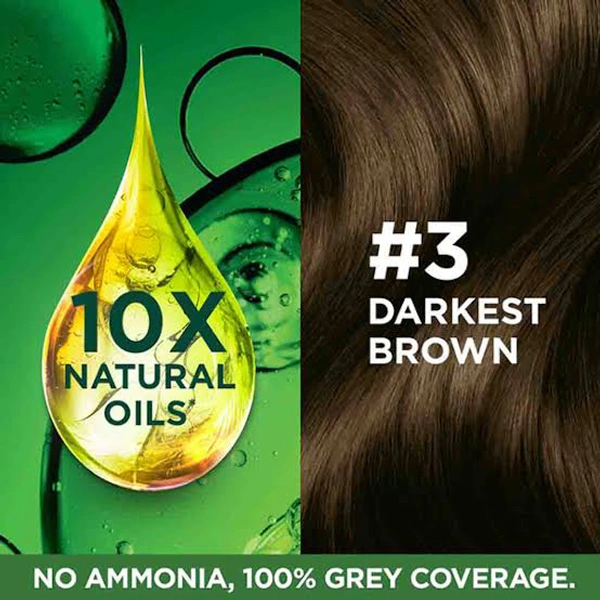 Garnier Color Naturals Hair Colour Darkest Brown Hair Colour Shade No 3, 70 ml + 60 g
