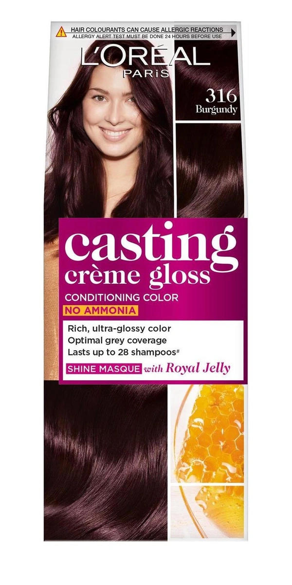 L'oreal Paris Casting Creme Gloss Hair Colour 316 Burgundy, 21 g + 24 ml