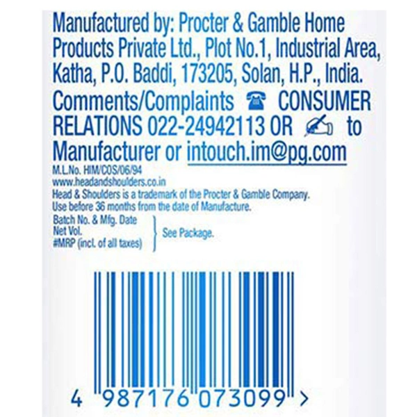 Head And Shoulders Cool Menthol Hair Shampoo 340 ml