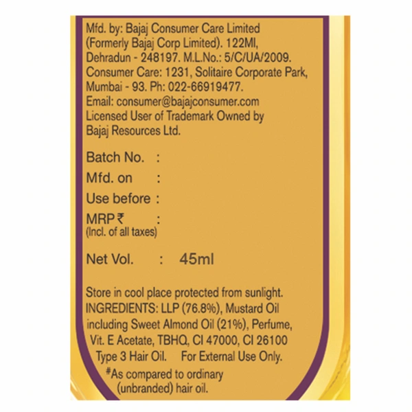 Bajaj Almond Hair Oil 45 ml