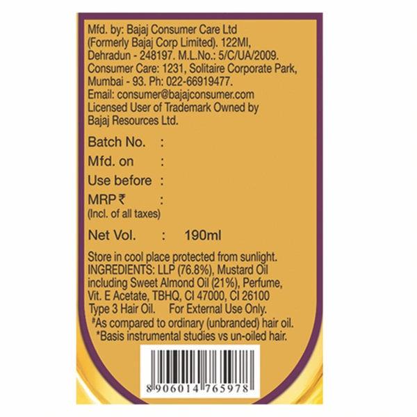 Bajaj Almond Hair Oil 190 ml