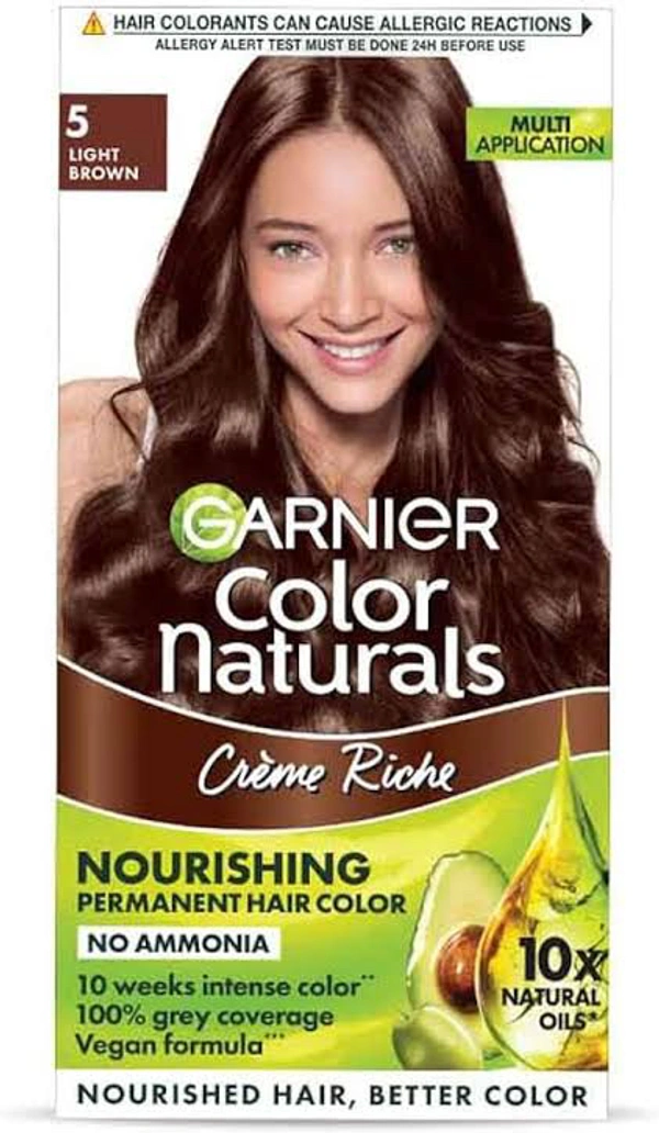 Garnier Color Naturals Hair Colour Light Brown Shade No 5, 70 ml + 60 g