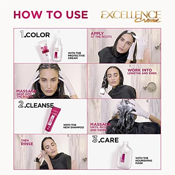 L'oreal Paris Excellence Creme Hair Colour Natural Brown 72 ml + 100 g