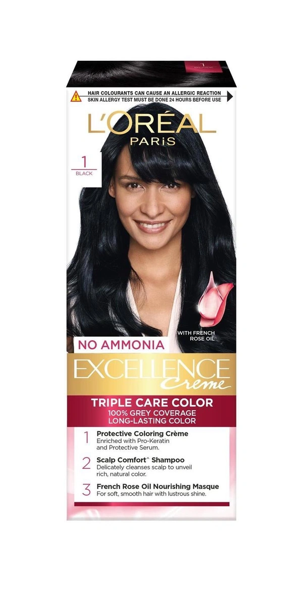 L'oreal Paris Excellence Creme Hair Color Black, 25g + 25 ml