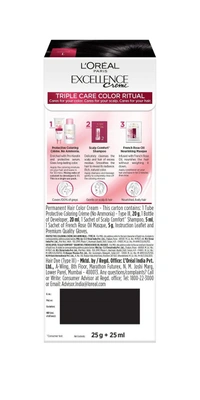 L'oreal Paris Excellence Creme Hair Color Black, 25g + 25 ml