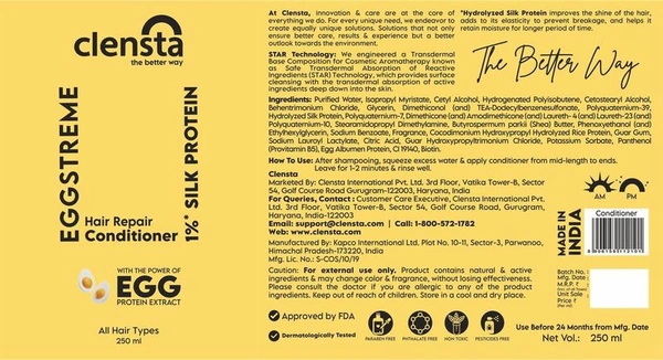 Clensta Eggstreme Repair Conditioner 250 ml