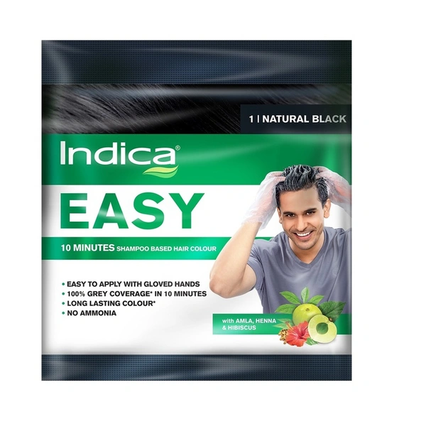 Indica Easy Hair Colour Natural Black-1, 18 ml