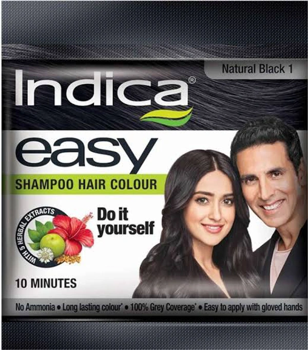 Indica Easy Hair Colour Natural Black-1, 25 ml