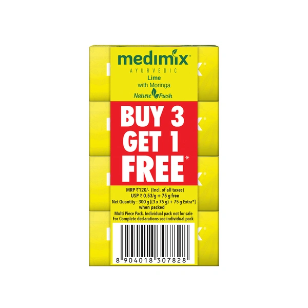 Medimix Ayurvedic Lime Soap 3 + 1 (75g Each)