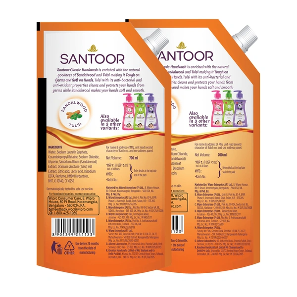 Santoor Handwash Classic Bogo 700 ml