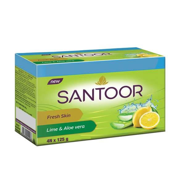 Santoor Aloe Fresh Soap 4 N (125 g Each)