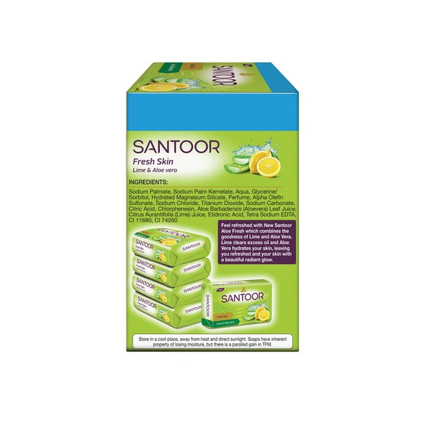 Santoor Aloe Fresh Soap 4 N (125 g Each)