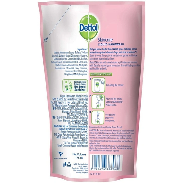Dettol Handwash Skincare, 3 N (175 ml Each)