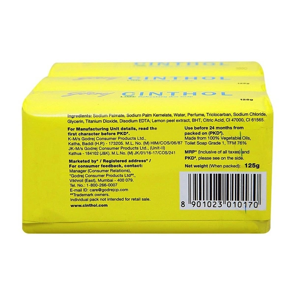 Cinthol Lime Soap 3 N ( 125 g Each)