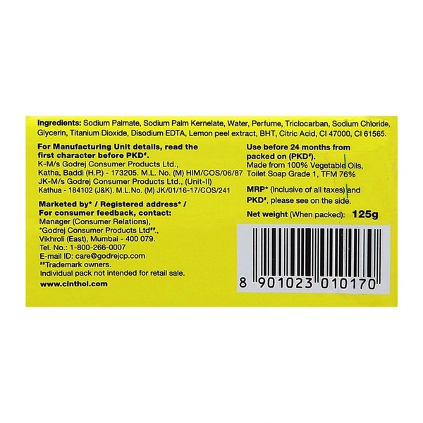 Cinthol Lime Soap 3 N ( 125 g Each)