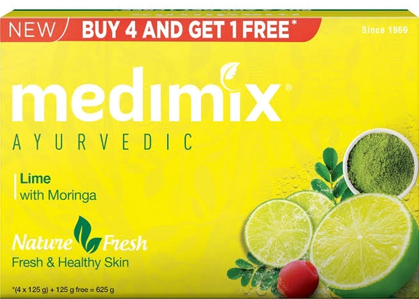 Medimix Ayurvedic Lime Soap 4 + 1 (125g Each)
