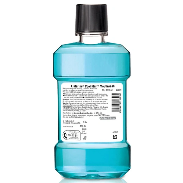 Listerine Mouthwash Cool Mint 500 ml