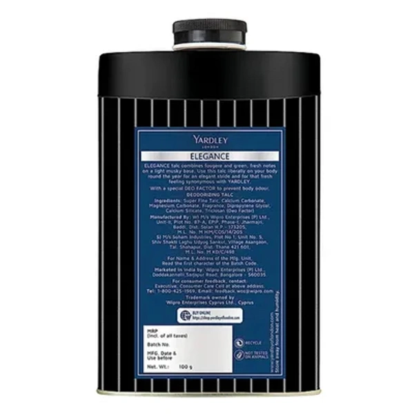Yardley Deodorizing Talcum Powder Elegance, 100 g